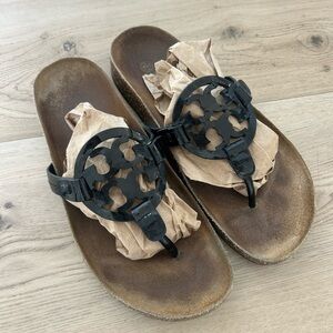 Tory Burch Miller Cloud Sandals Women's Perfect Black/Natural Size W8